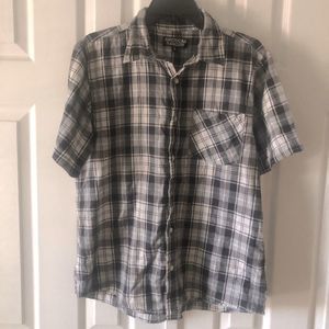American Ranger black & white plaid button up L